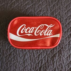 Lip Smacker Coca-Cola Collection Red Shimmery Zip Top Pouch Gift Cosmetic Bag